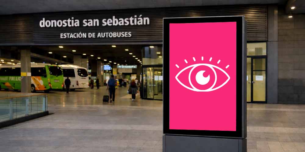 Publicidad en estación de autobuses Donostia- mupis y pantallasPublicidad en estación de autobuses Donostia- mupis y pantallas